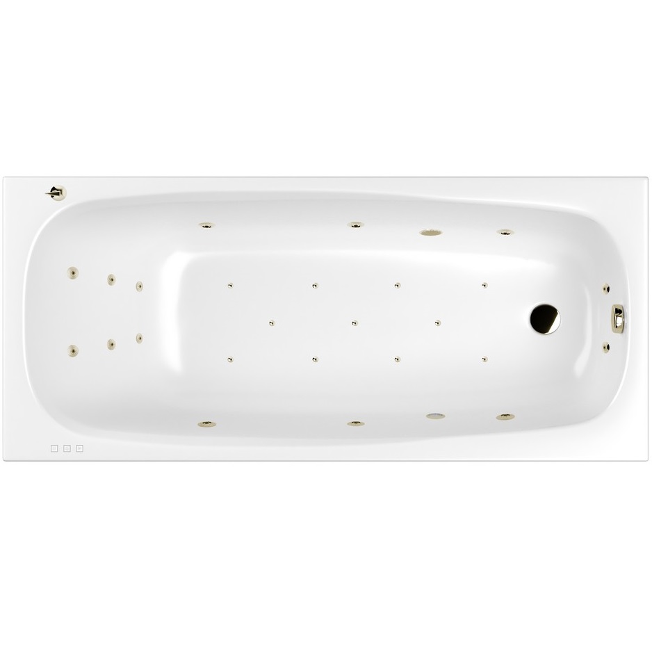 Ванна гидромассажная Whitecross Layla ULTRA 0102.180080.100.ULTRA.BR 180x80 см, (белый глянцевый, бронза), каркас, слив-перелив